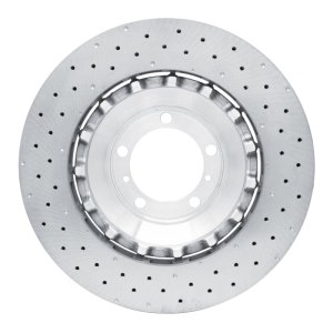 Porsche 911 Brake Rotor (1) - Front - R1 Concepts - Drilled Carbon Alloy GeoMET - `10-`11